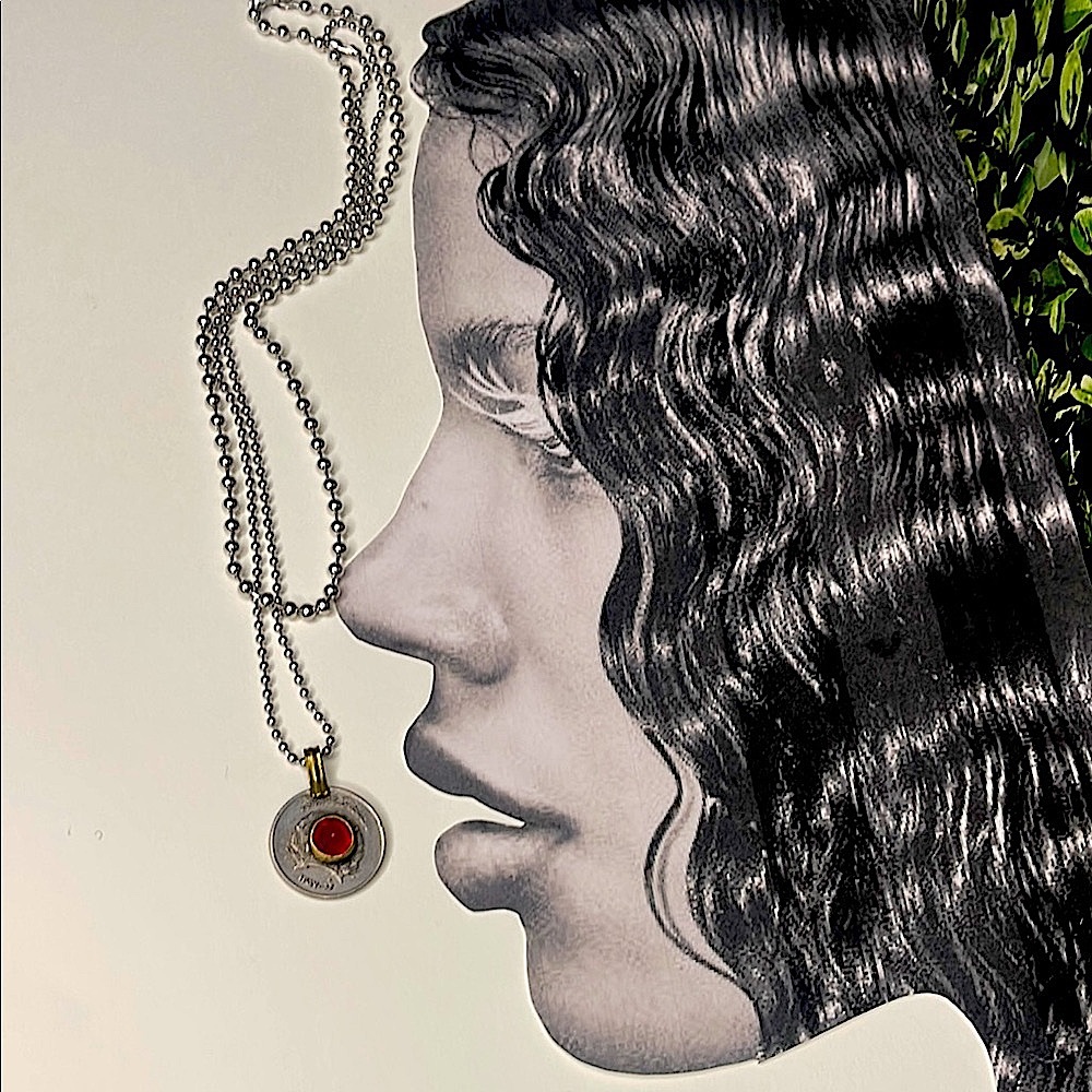 Elegant Silver and Gold Vintage Coin Pendant Necklace